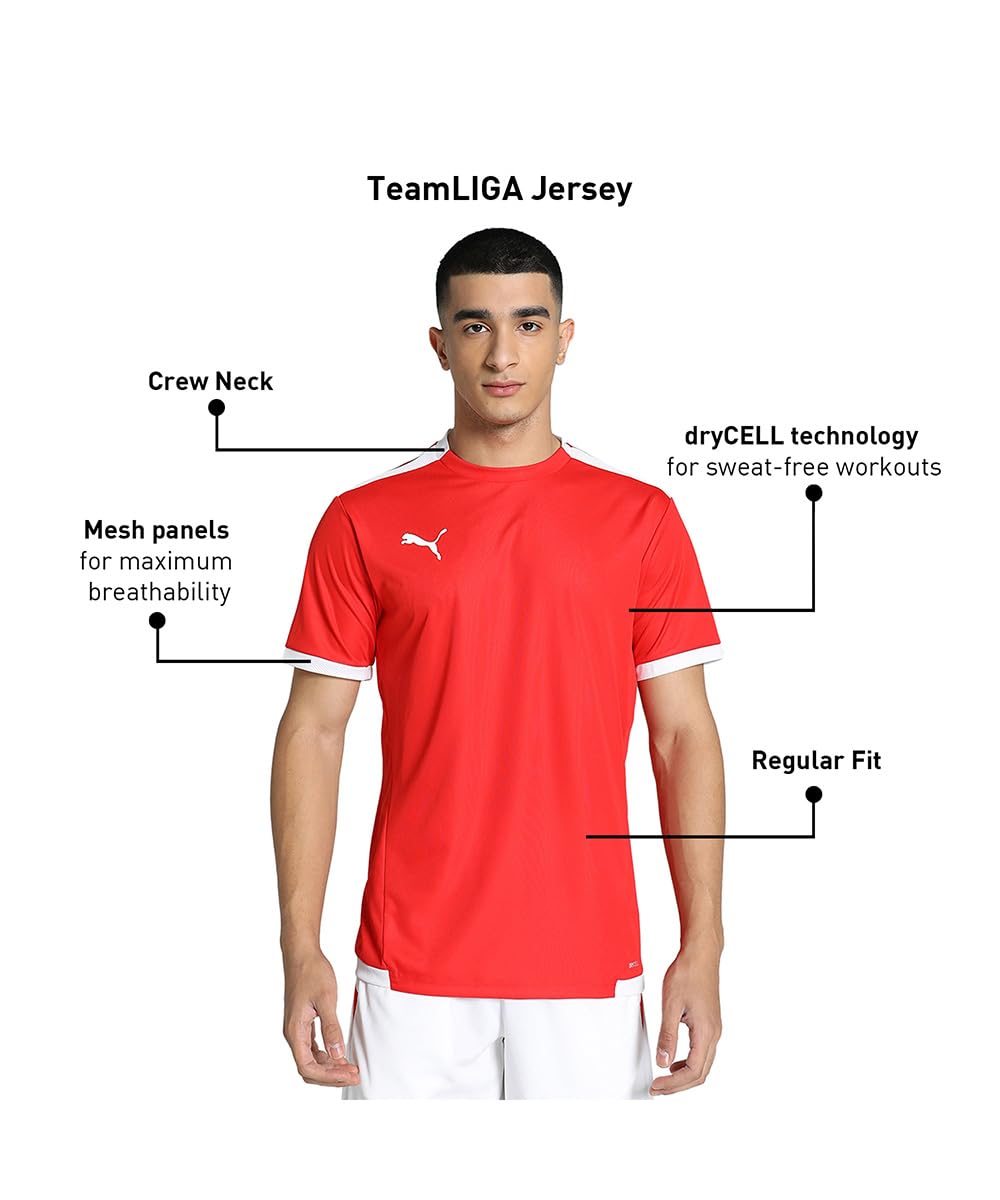 Puma Men's Regular Fit Teamliga Football Jersey | 100% Polyester | Drycell