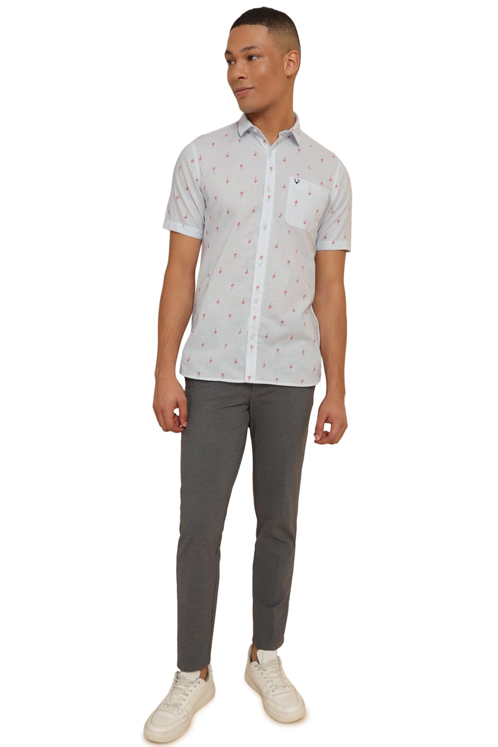 Allen Solly Men's Regular Fit Print Half Sleeves Casual Shirts