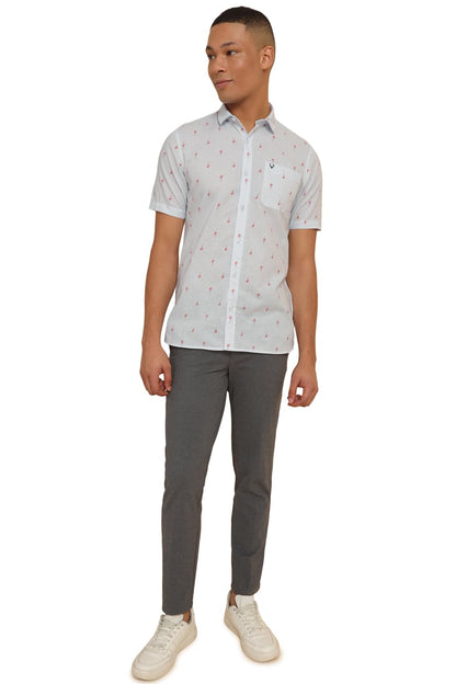 Allen Solly Men's Regular Fit Print Half Sleeves Casual Shirts