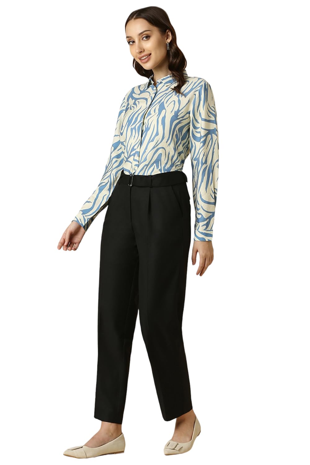 Allen Solly Women's Cotton Multicolour Printed Full Sleeve Casual Shirt