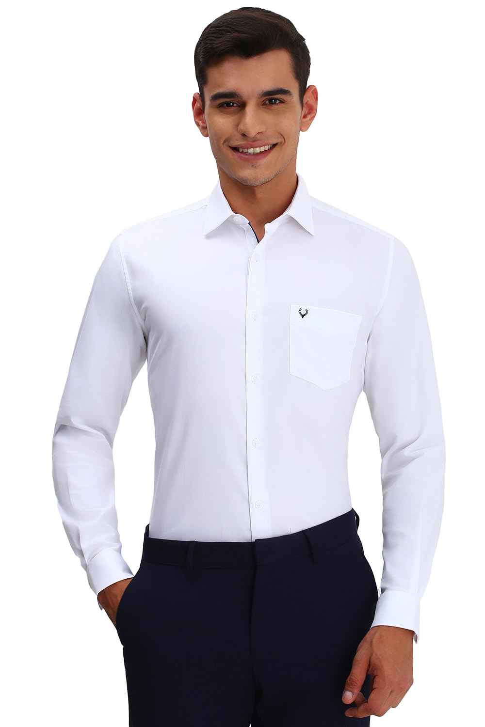 Allen Solly Men's Slim Fit Solid Full Sleeves Formal Shirts