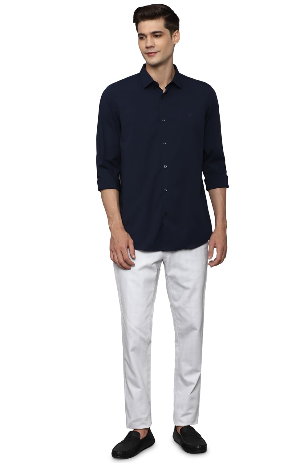 Allen Solly Men's Slim Fit Solid Full Sleeves Casual Shirts