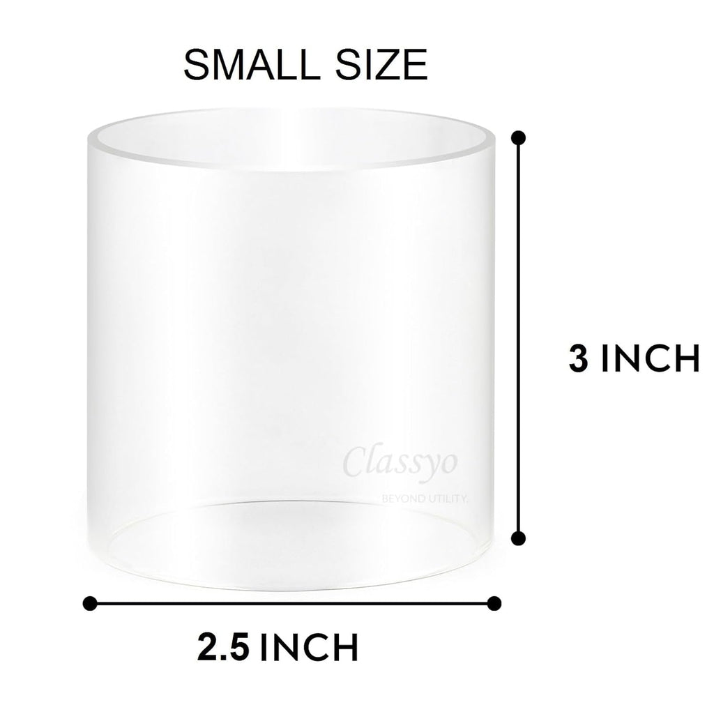 Classyo Diya Cover Only Without Diya, Borosilicate Glass Cover for Diya- Diya Glass Cover Only- Diya with Glass Cover (2.5 in x 3 in, Small Size)