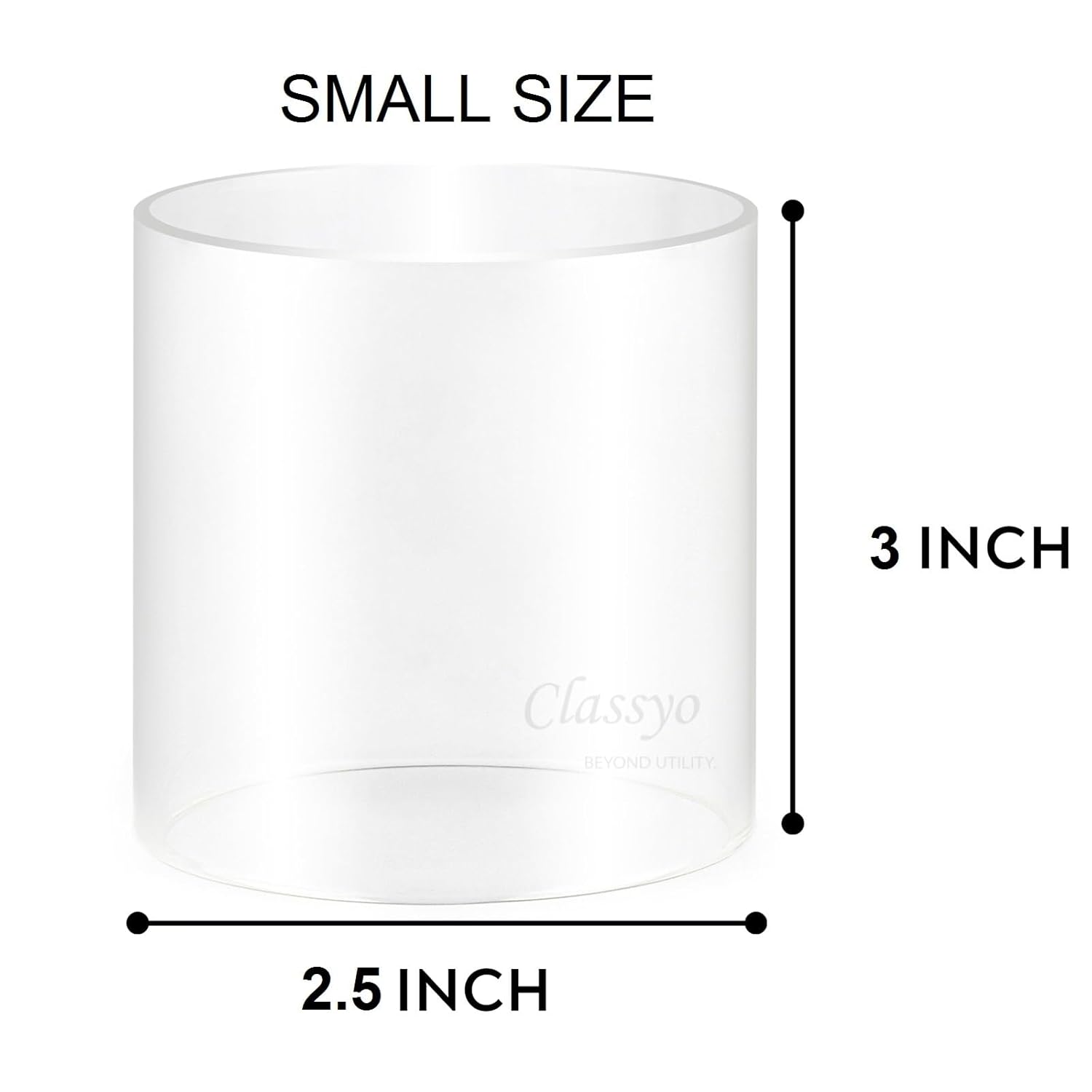 Classyo Diya Cover Only Without Diya, Borosilicate Glass Cover for Diya- Diya Glass Cover Only- Diya with Glass Cover (2.5 in x 3 in, Small Size)