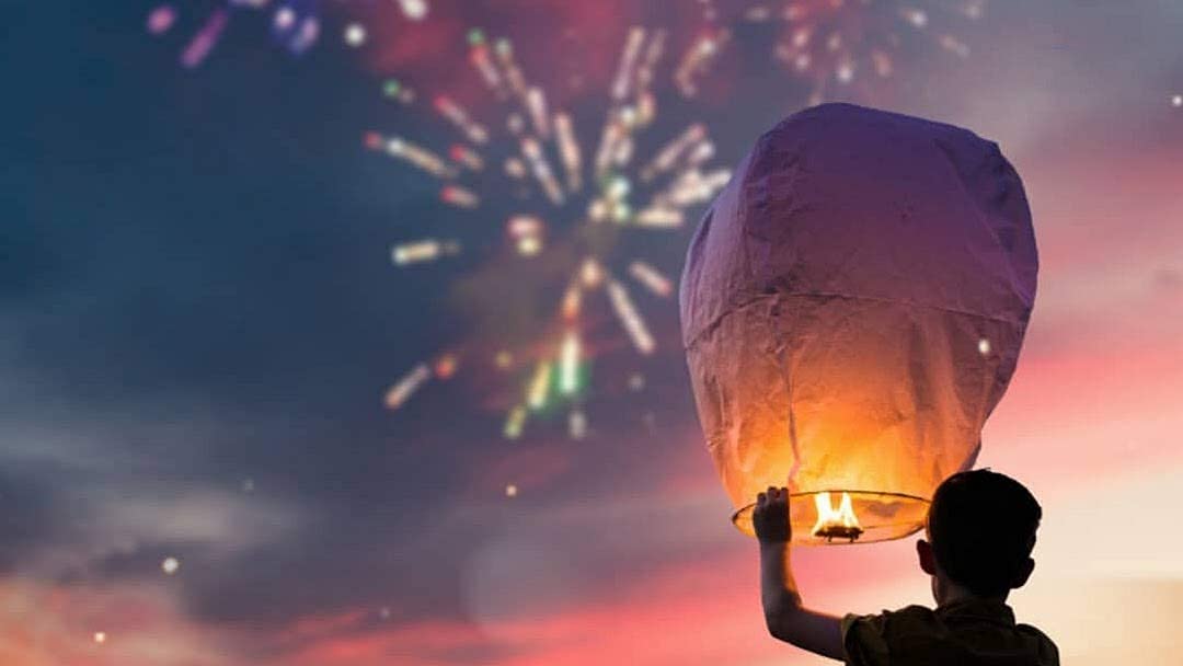 STYLISTY IND Paper Sky Lantern Lamp Light Hot Air Balloon for Special Occasions (Assorted Colour) Pack of 10 Wishing Lanterns for Christmas Diwali (rn014)