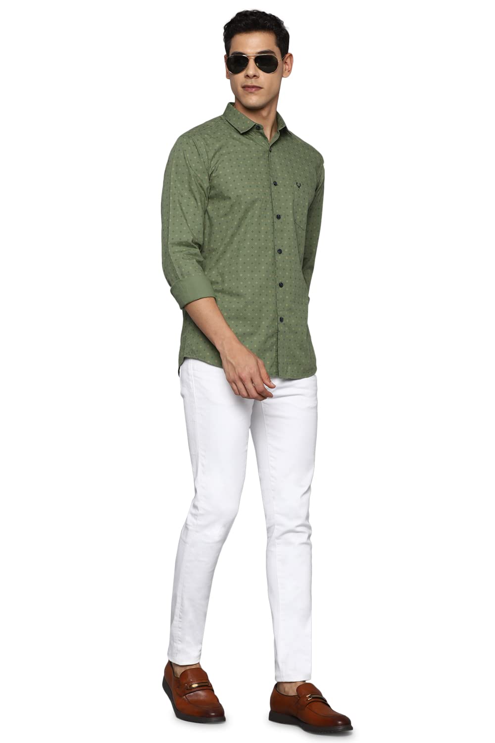 Allen Solly Men's Solid Straight Shirt