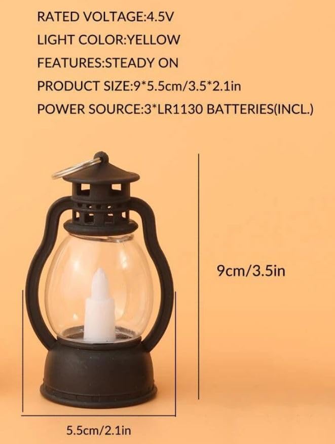 Infispace Acrylic Battery Operated Mini Lantern Lamps with Moving Flame LED Light for Home Decoration Diwali & Christmas (1)