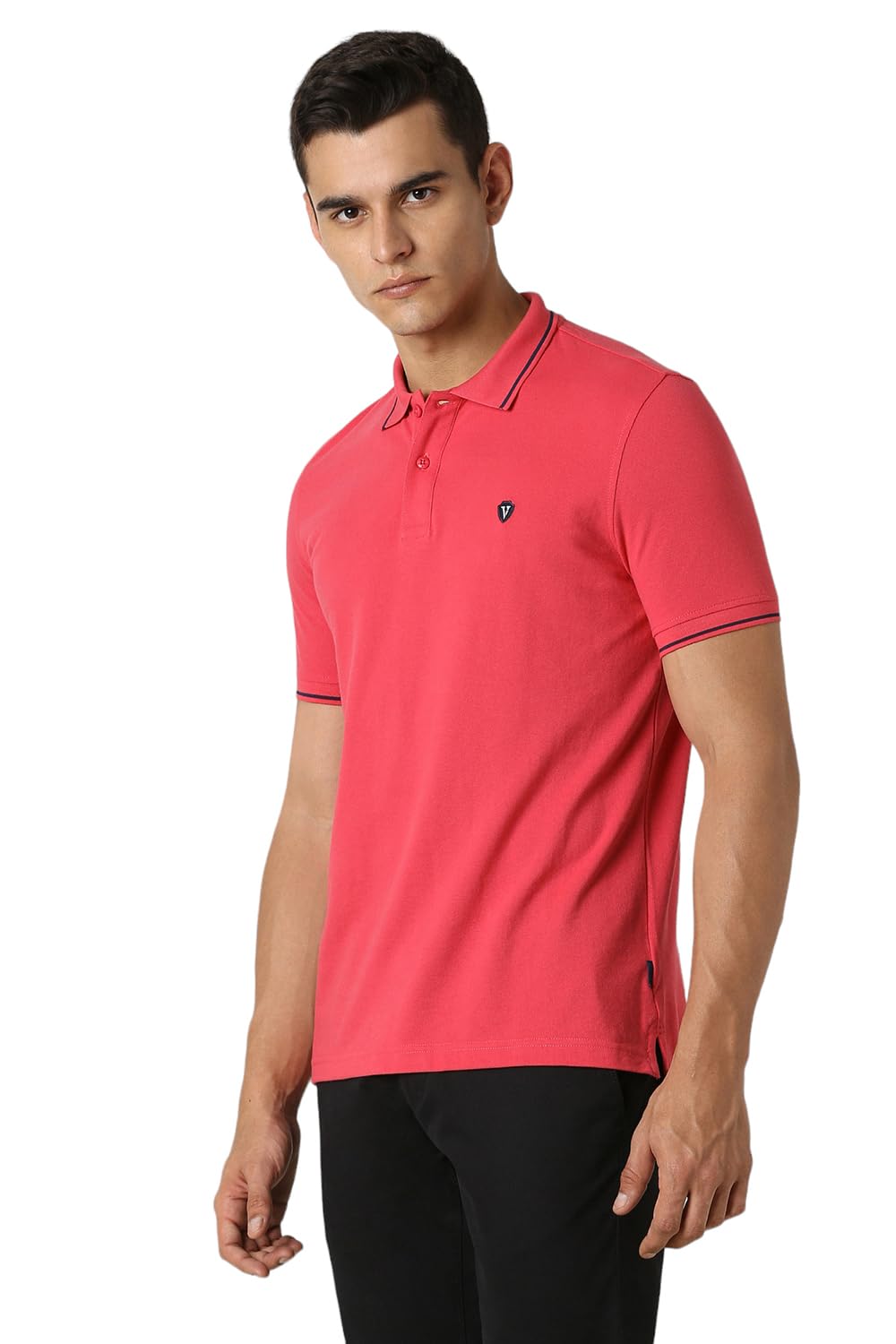 Van Heusen Men's Solid Polo Regular Fit T-Shirt-3