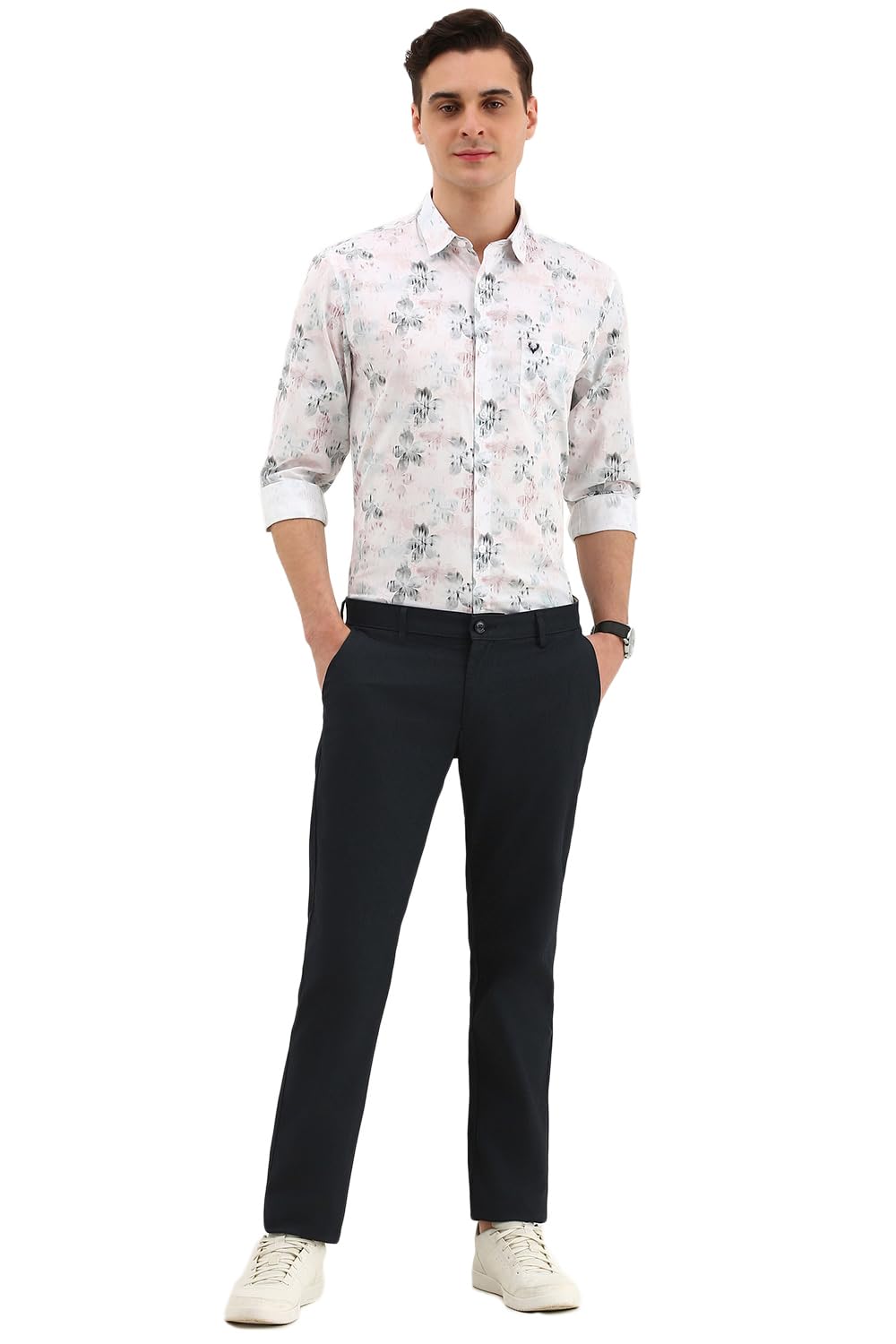 Allen Solly Men's Solid Classic Fit Dress Shirt