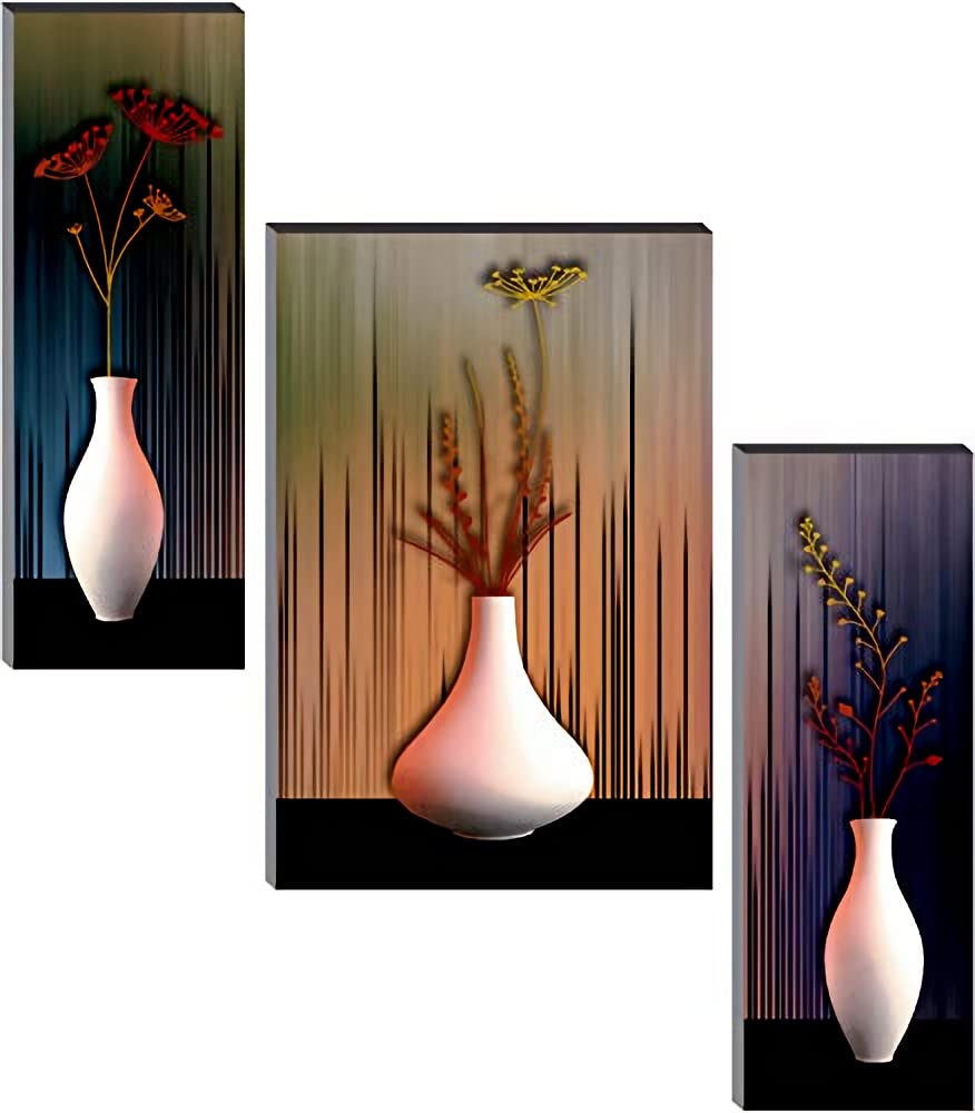 SAF Wood Figures, Religious, Flowers Painting, Multicolour, 12 inchx18 inch