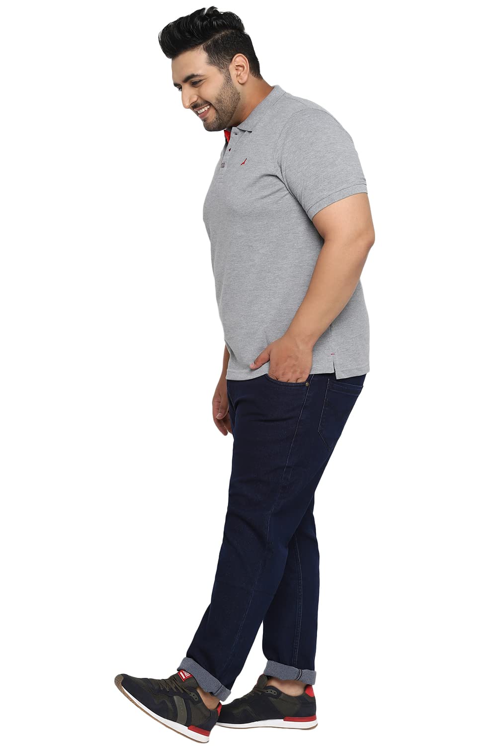AMERICAN CREW Polo Collar T-Shirt for Plus Size Men-2
