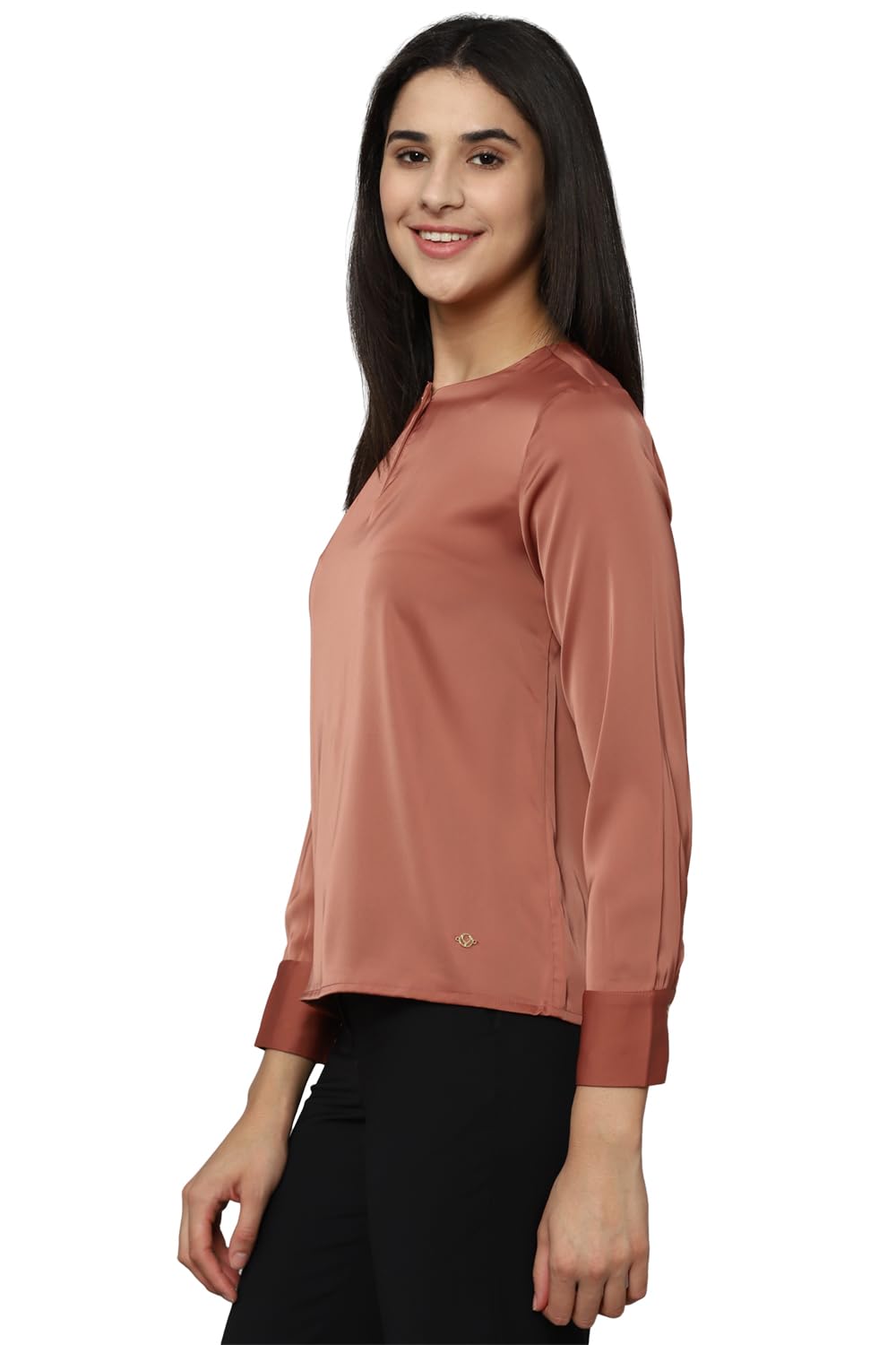 Allen Solly Women's Brown Plain Long Sleeve Casual Shirt