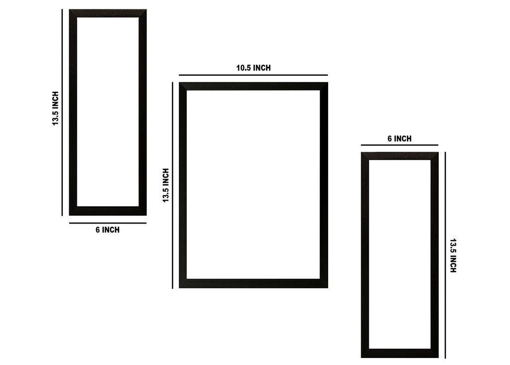 SAF paintings Uv Textured Flower Print Framed Painting Set Of 3 For Home Decoration - Size 35 X 2 X 50 Cm SANFS66