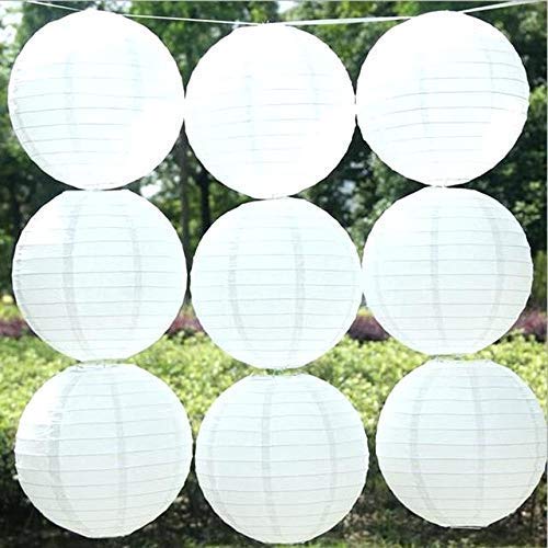 Crazy Sutra® Round Hanging Ball Paper Hanging Lantern Paper Lamp for Decoration at Party Birthday Kandeel Paper Lamp Hanging Lantern for Decoration Hotels Home Diwali Lantern(White, Pack of 6)