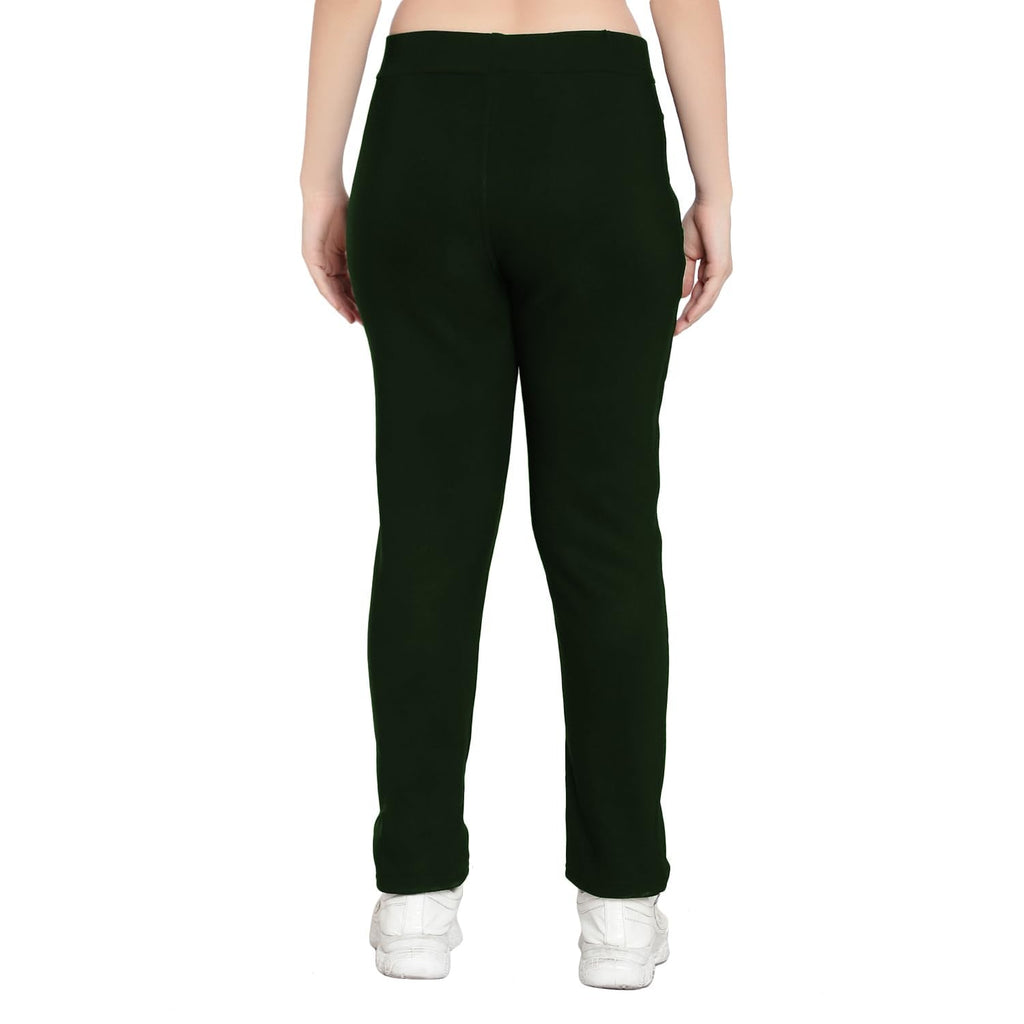 ELEG & STILANCE Women's Winter Wear Fleece Warm Solid Lower Track Pants