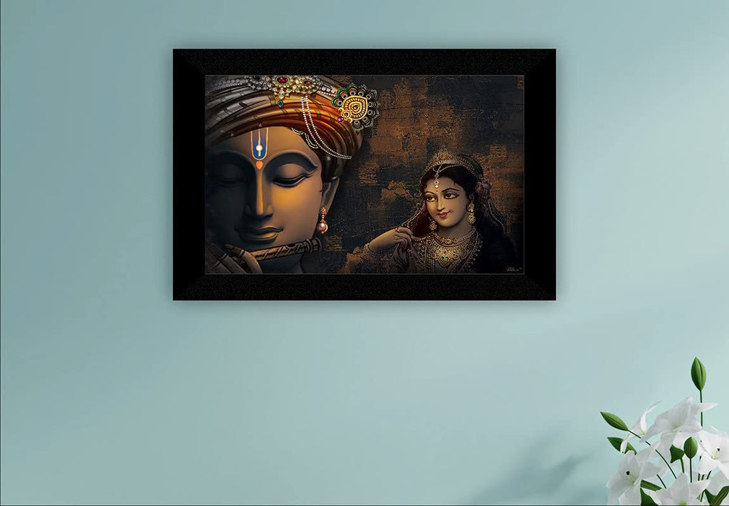 SAF paintings Radha Krishna Painting UV Textured Home Decorative Gift Item with Synthetic Frame