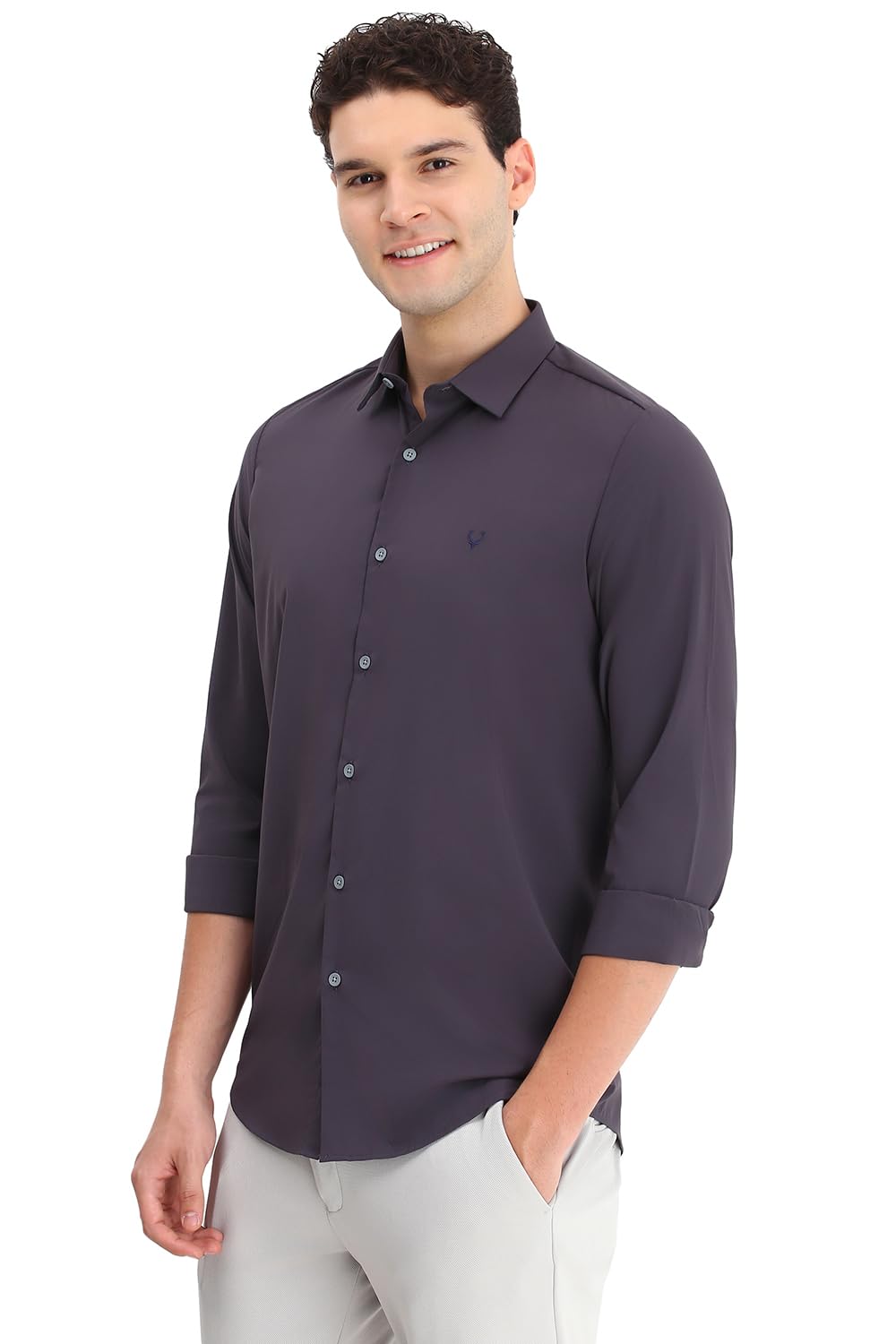 Allen Solly Men's Slim Fit Solid Full Sleeves Casual Shirts