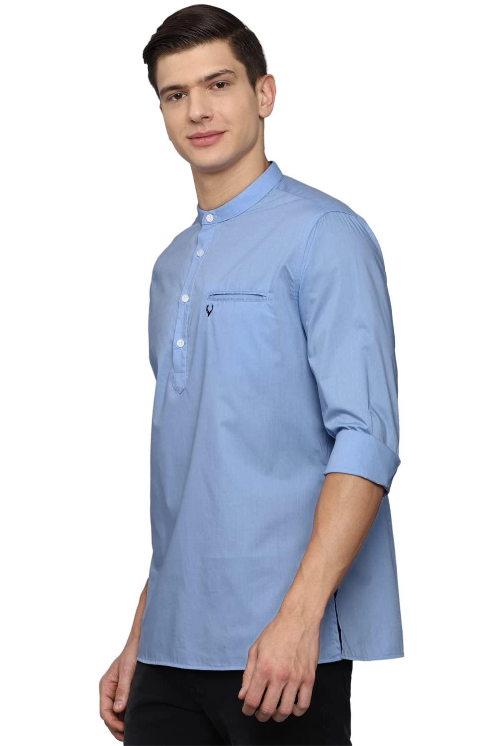 Allen Solly Men's Cotton Blend Solid Regular Kurta