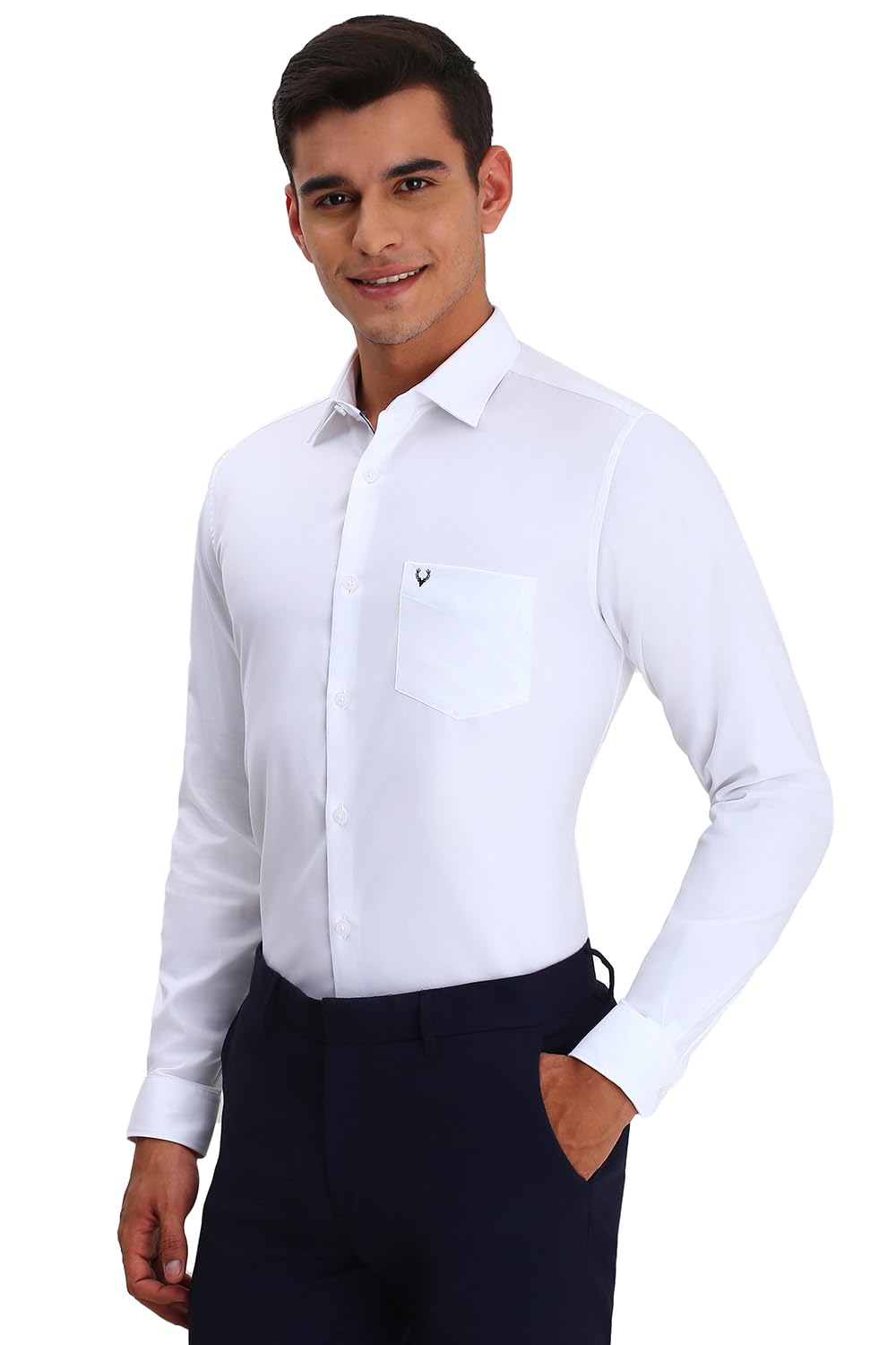 Allen Solly Men's Slim Fit Solid Full Sleeves Formal Shirts