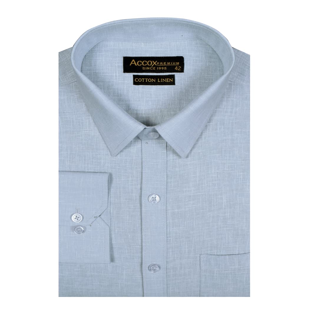 ACCOX Men's Long Full Sleeves Regular Fit Cotton Linen Formal Plain Shirts(GCR51)