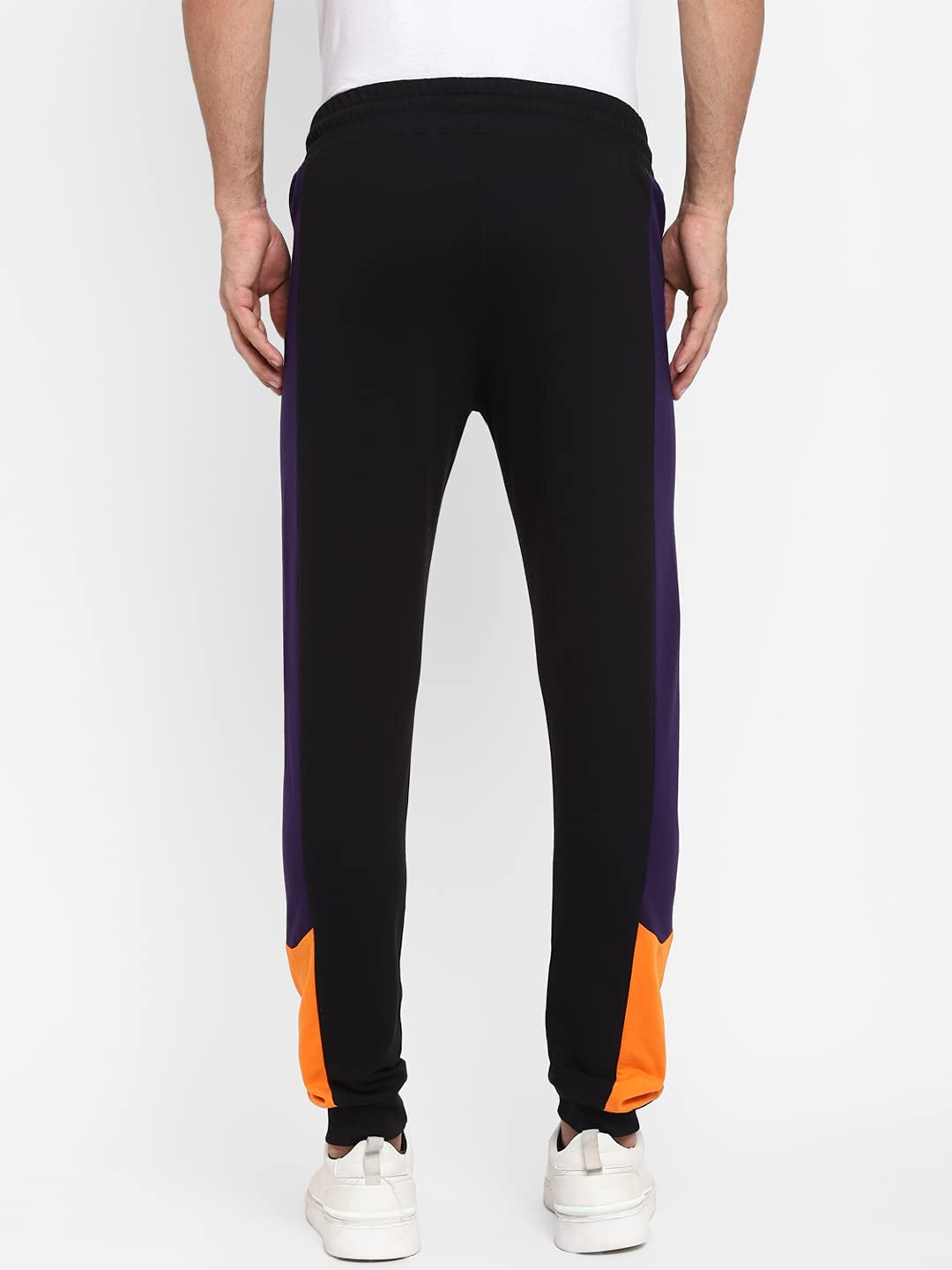 Alan Jones Clothing Men's Colour Blocked Solid Slim Joggers Track Pants