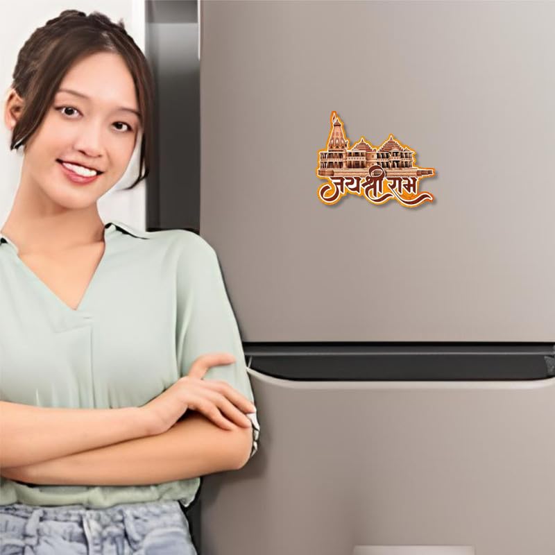 SAF Jai Shree Ram Photo Refrigerator Magnet Religious Gifts | Fridge's Magnet | Decorative Matt Magnet for Almirah | Office Décor | FM-63