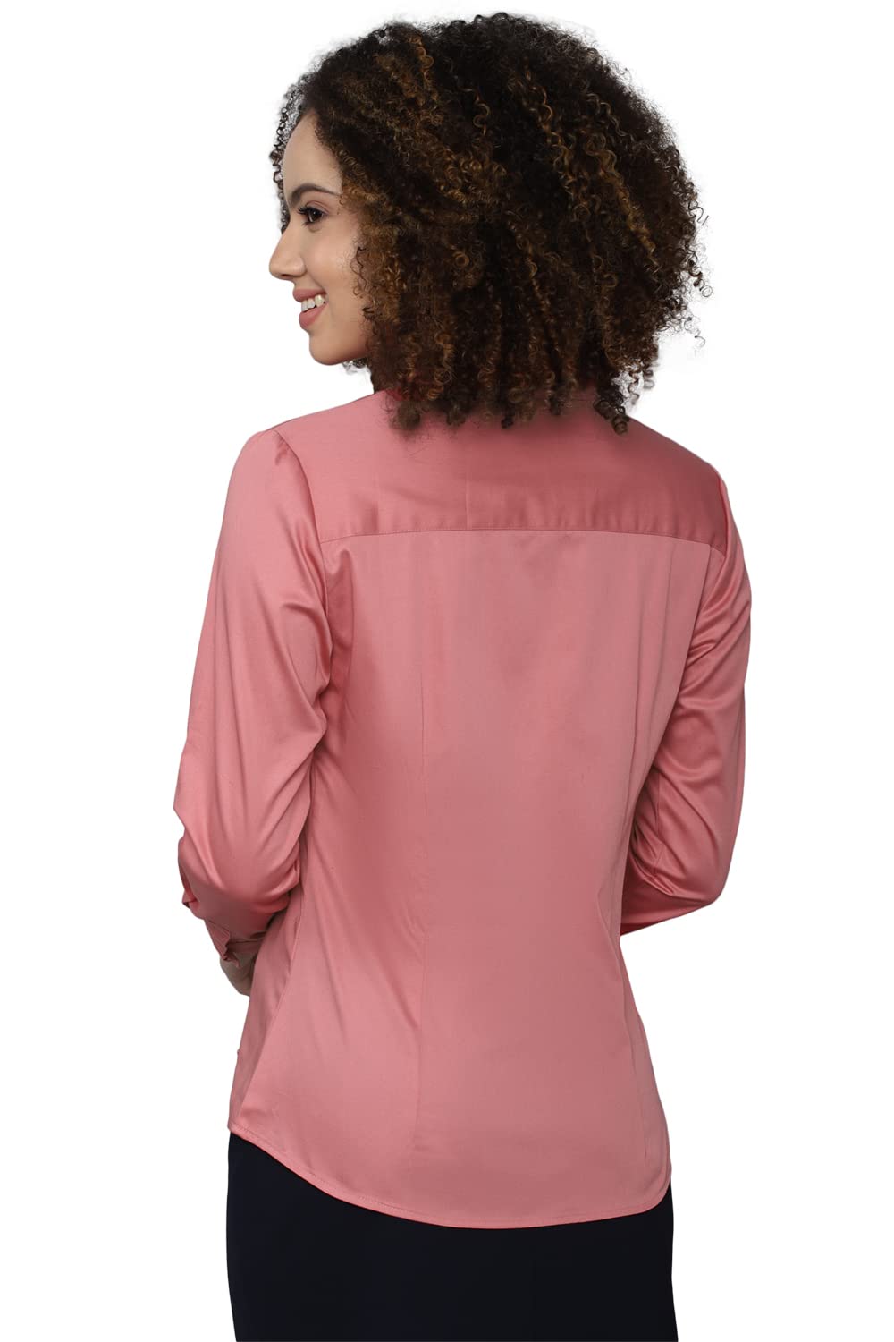 Allen Solly Women's Pink Plain Full Sleeve Casual Shirt
