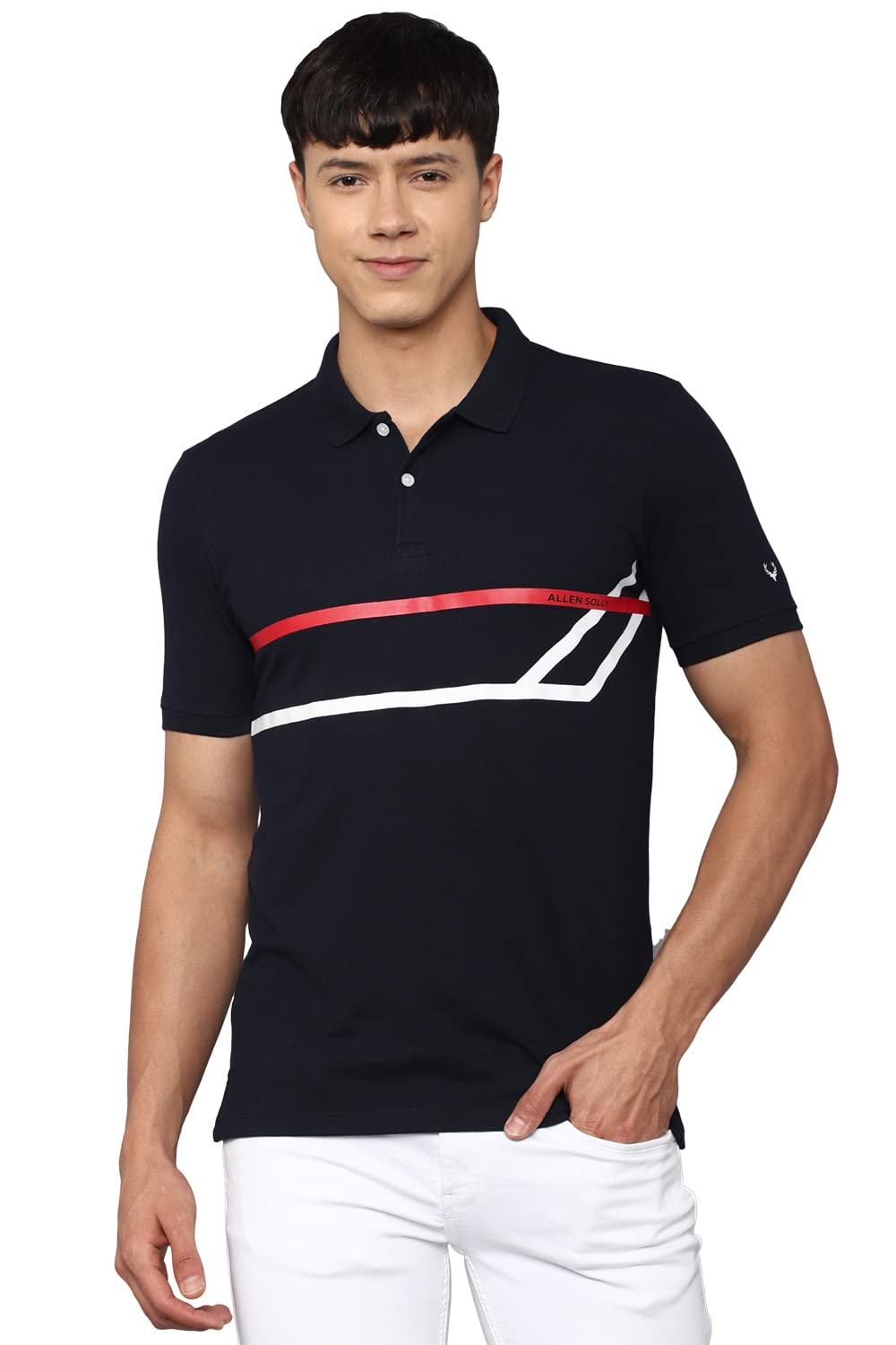 Allen Solly Men's Solid Regular Fit Polo Shirt