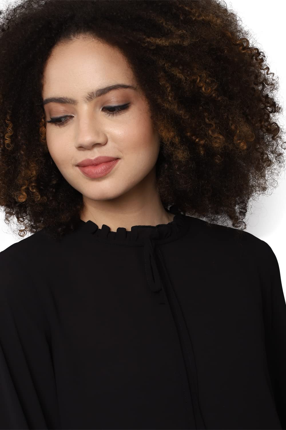 Allen Solly Women's Black Plain Long Sleeve Casual Shirt