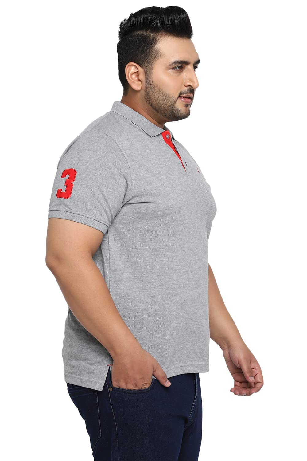 AMERICAN CREW Polo Collar T-Shirt for Plus Size Men-4