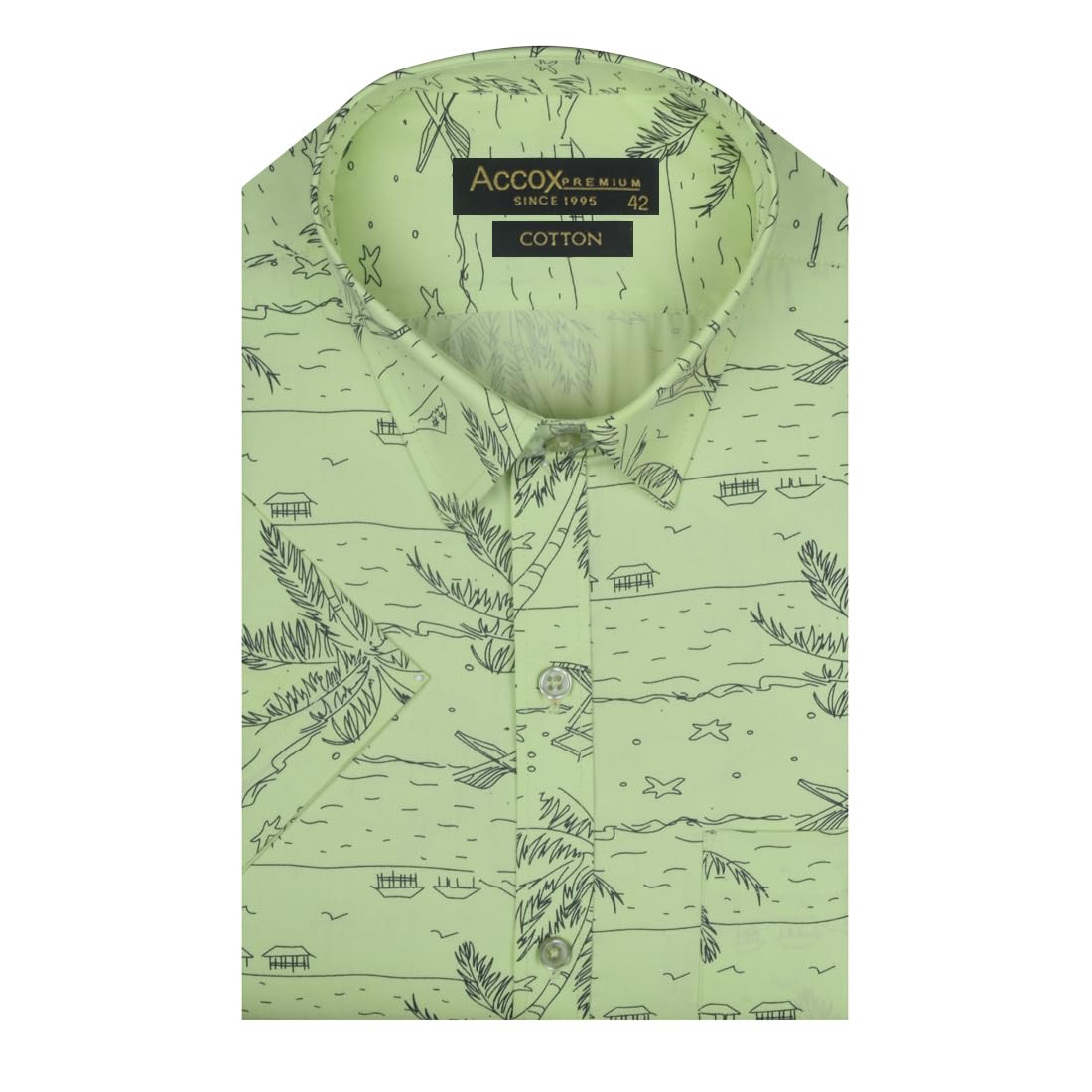 Accox Men's Cotton Printed Formal Shirt (B0D5VM17GW)