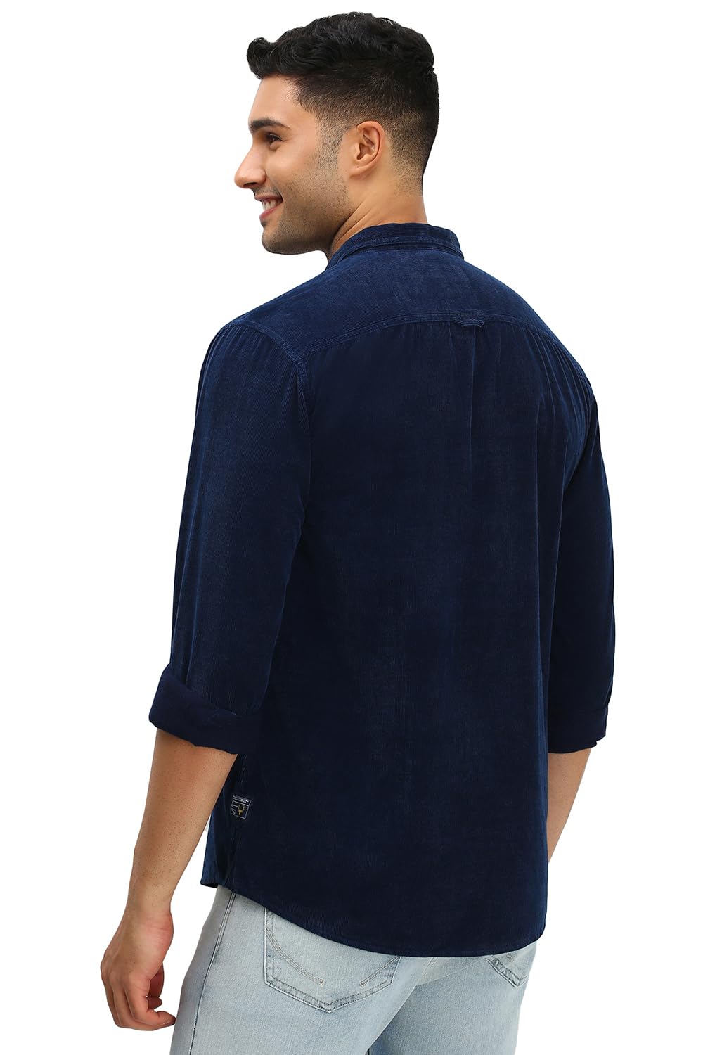 Allen Solly Men Navy Custom Fit Solid Full Sleeves Casual Shirts