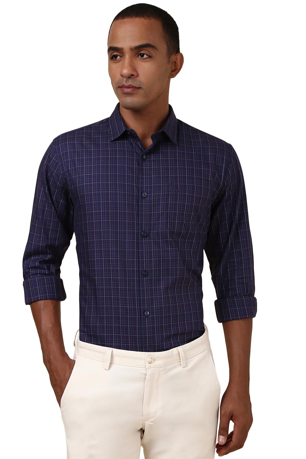 Allen Solly Men's Slim Fit Full Sleeve Checkered Formal Shirt