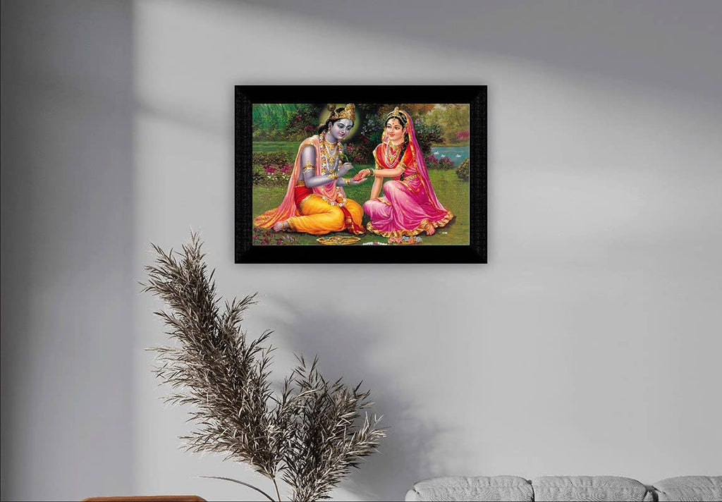 SAF paintings Radhe Krishna modern art UV Textured Synthetic Frame Painting SAFK103