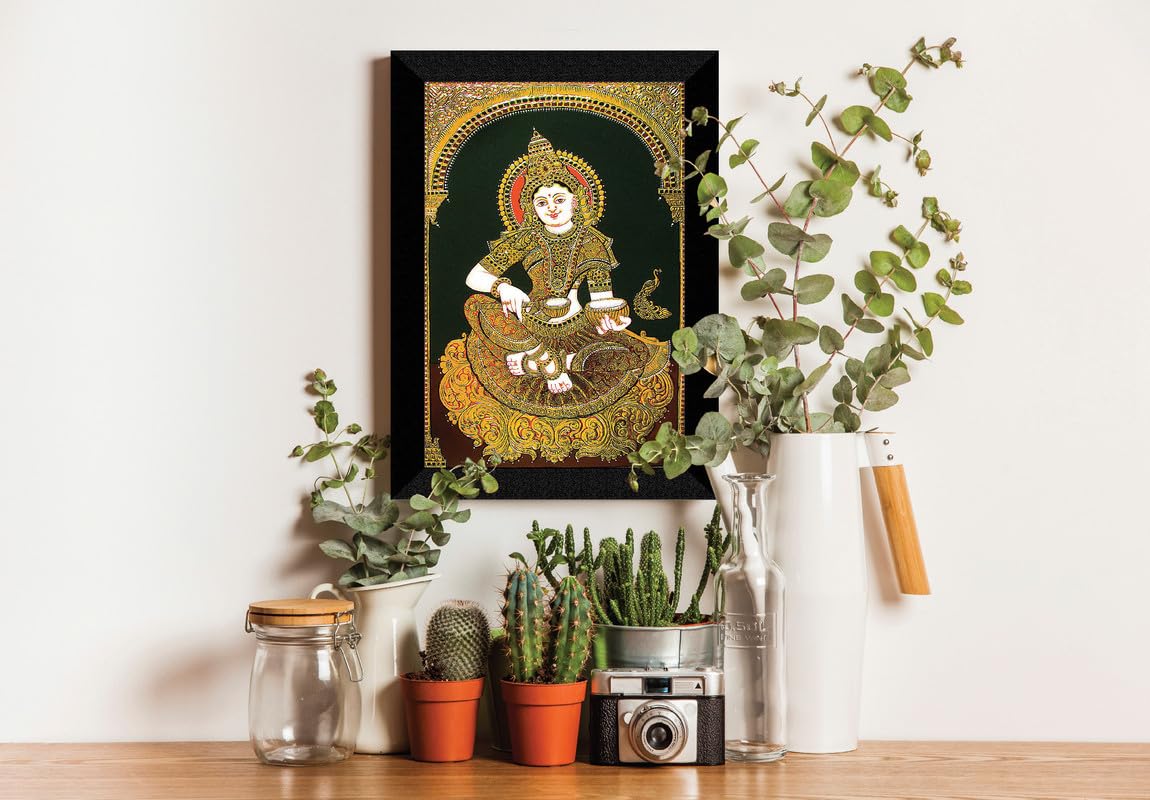 SAF paintings Maa Annapoorna Religious Black frame painting for Wall Decoration SA-SANFK33248