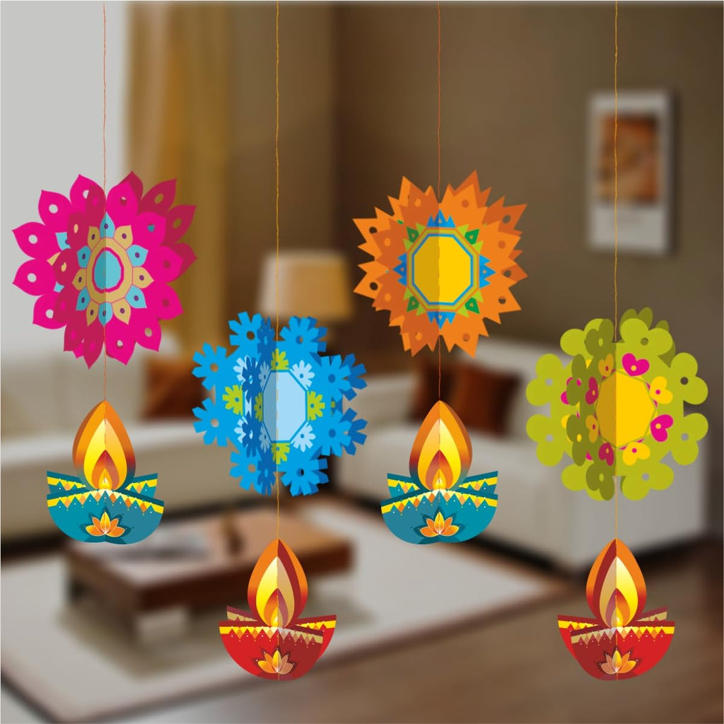 Shree Space - Unique Lantern - Festive Paper Hanging for Home & Office Decor (Pack of 12, Multi-Colour) All Festival Diwali, Christmas & New Year Gift | Corporate Gift | Home Decor Items