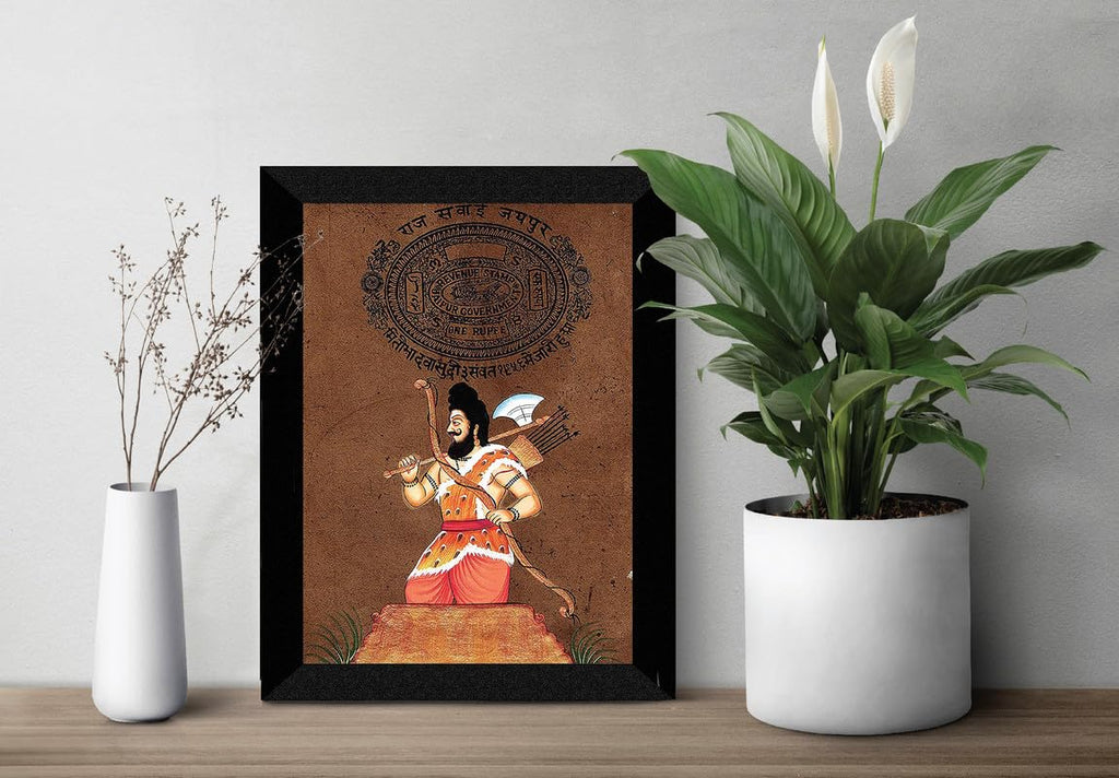 SAF paintings Lord Parshuram Black frame painting for Wall Decoration,Home and Office OL-SANFK33299