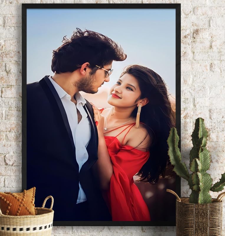 SAF paintings Customized Black Frame Photo Frame For home And wall décor,Living Room And Bedroom||Personalized Photo Frame Couple,Family,and Friends||perfect for birthday,valentine and wedding gift CPF-09