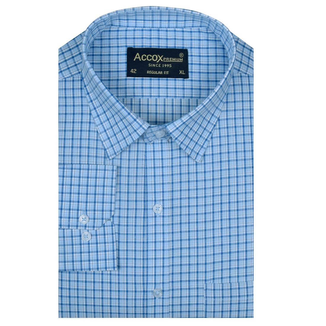 ACCOX Men's Breathable Cotton Full Long Sleeves Checkered Regular Fit Formal Shirt for Men (O_GCR398)
