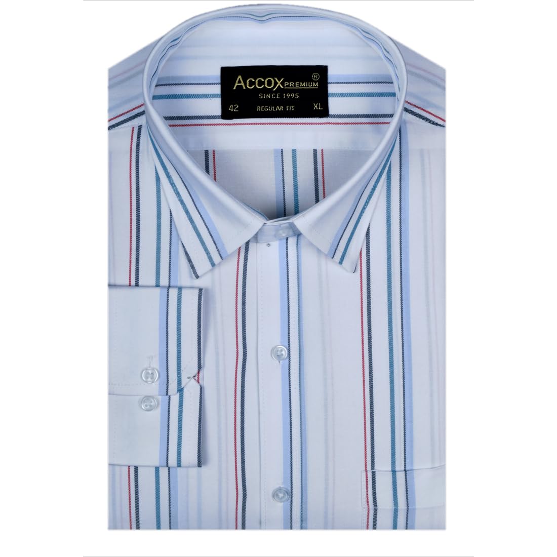 ACCOX Men's Breathable Cotton Full Long Sleeves Checkered Striped Regular Fit Formal Shirt for Men (O_GCR390)