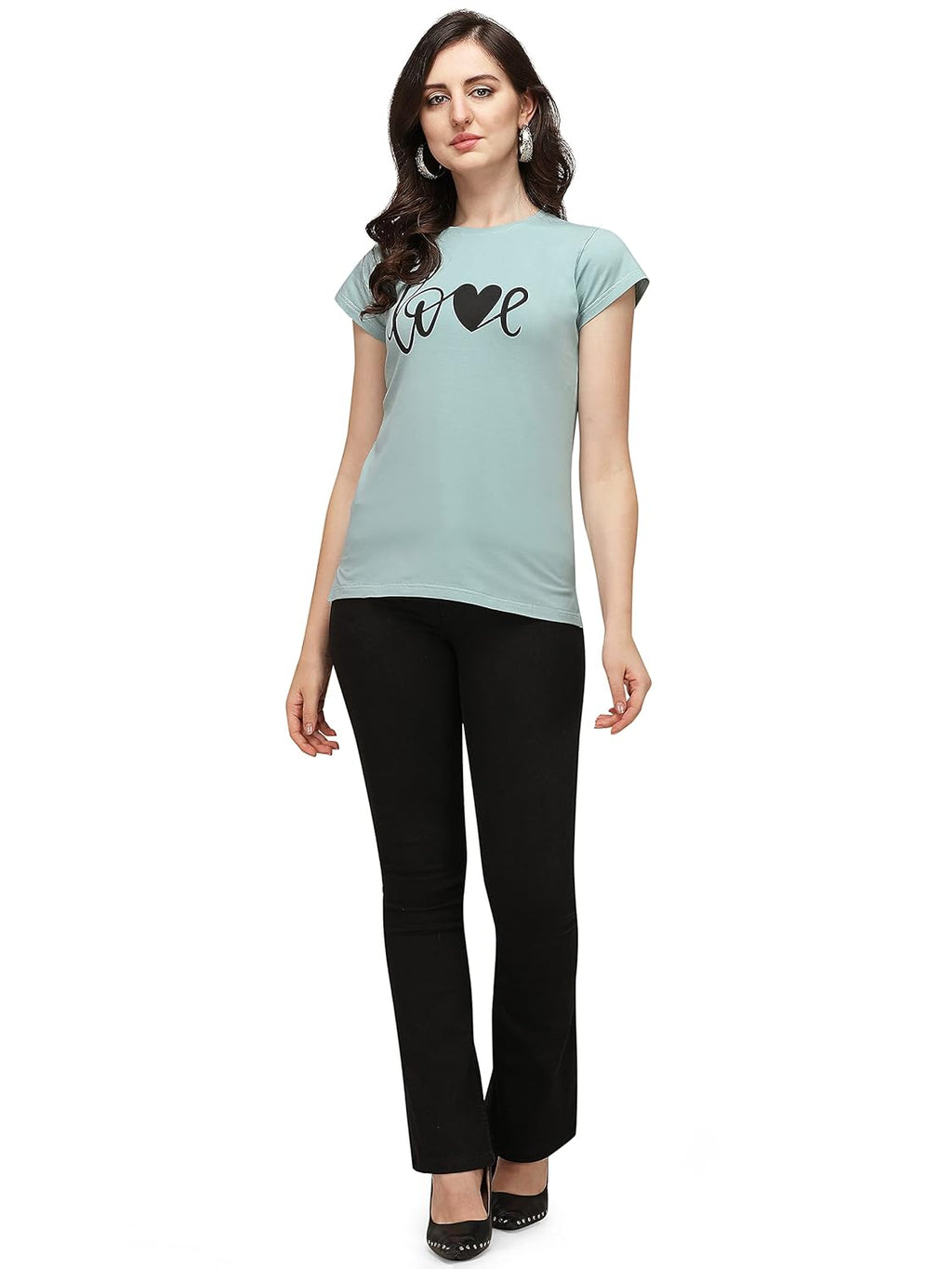 GRECIILOOKS Women's Regular Fit Printed Top Women's Regular Fit Printed Top T-Shirt