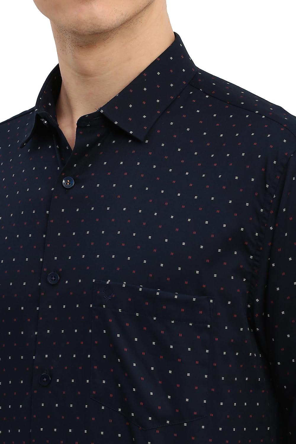 Allen Solly Men's Slim Fit Printed Full Sleeve Formal Shirt