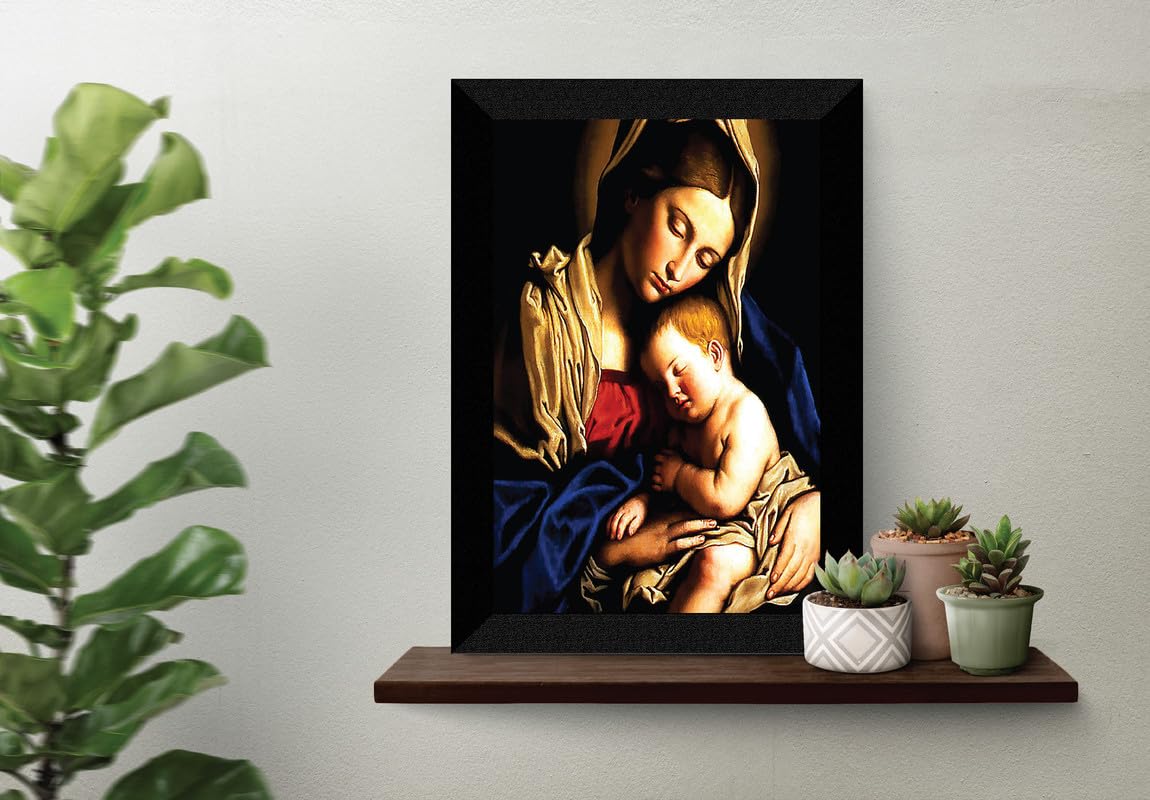 SAF paintings Lord Jesus and Mother Mary Black frame painting for Wall Decoration,Home and Office OL-SANFK33326