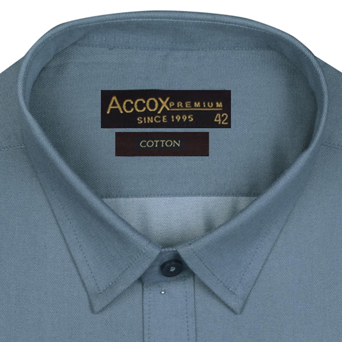 Accox Men's Cotton Plain Formal Shirt (B0CK4HXM43)