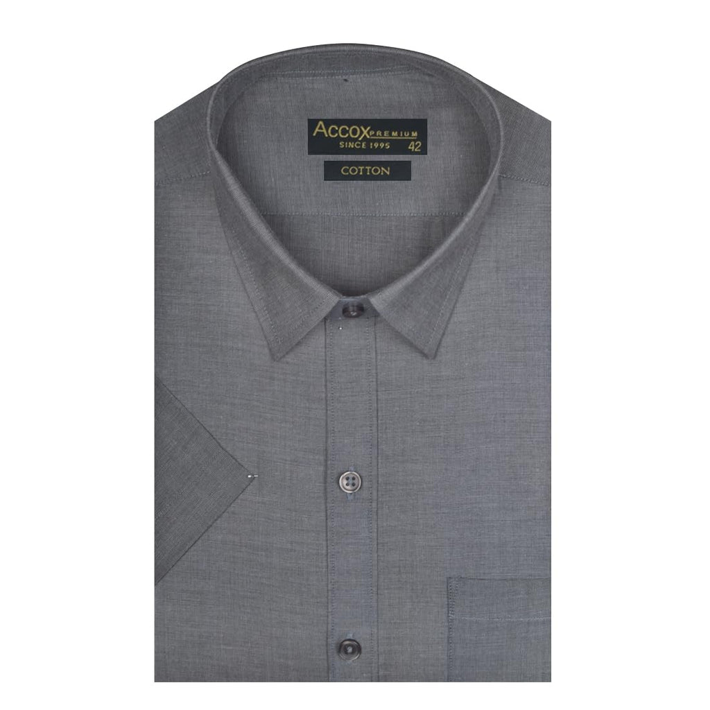 Accox Men's Cotton Plain Formal Shirt (B0D33N5HDJ)