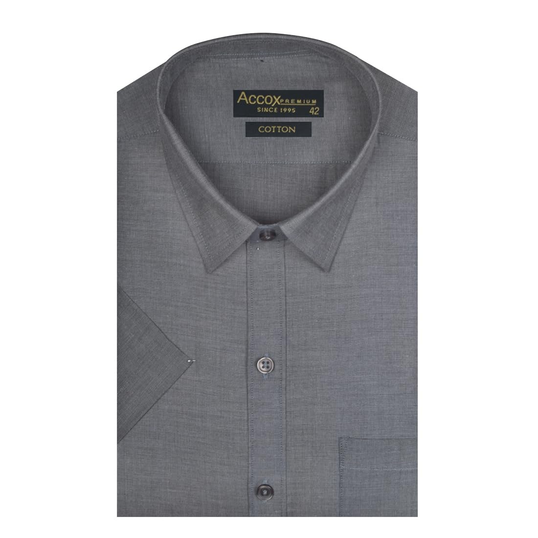 Accox Men's Cotton Plain Formal Shirt (B0D33N5HDJ)