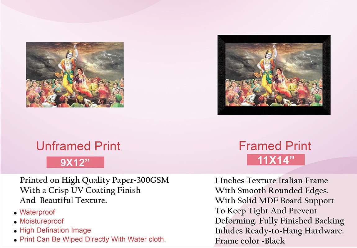 SAF paintings Goverdhan Parvat UV Textured Synthetic Frame Painting SAFK113