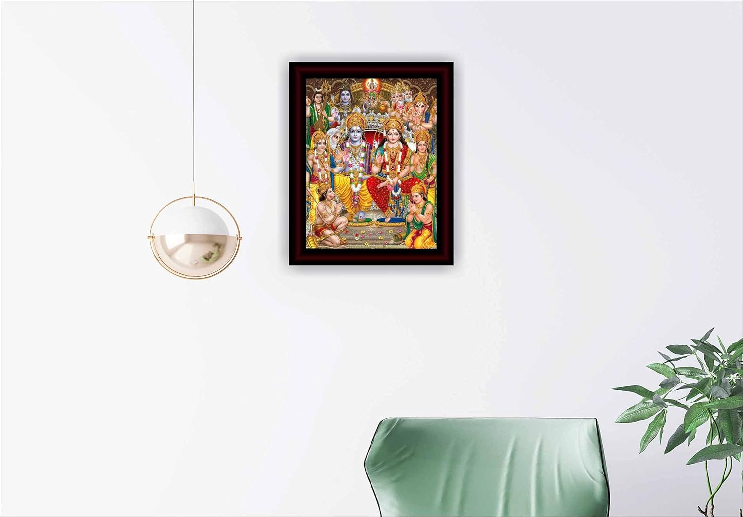 SAF paintings Ram Darbar Framed Acrylic Glass Painting 14 inch x 11 inch SANFR12(Multicolor)