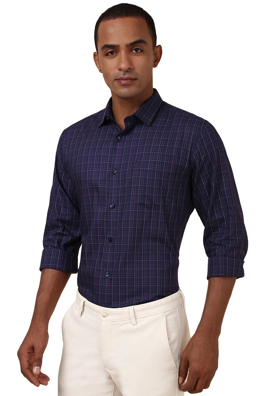 Allen Solly Men's Slim Fit Full Sleeve Checkered Formal Shirt