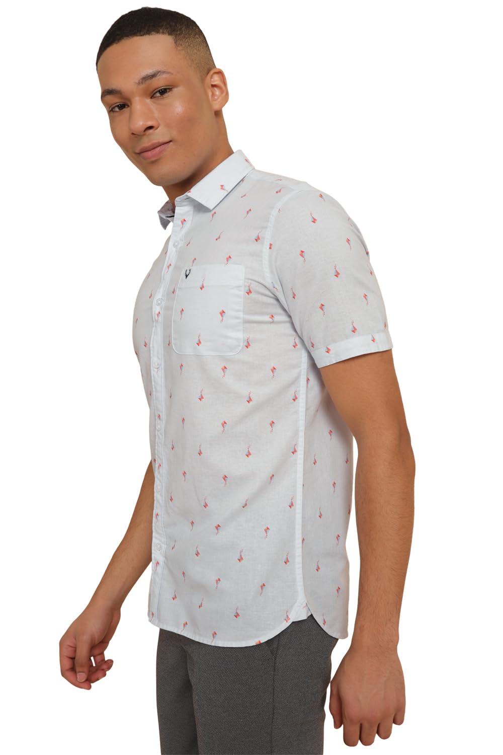 Allen Solly Men's Regular Fit Print Half Sleeves Casual Shirts